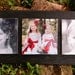 Custom Wood Mounted Triple Ceramic Photo Tile -  8in x 8in Tile on Hand Painted Wood