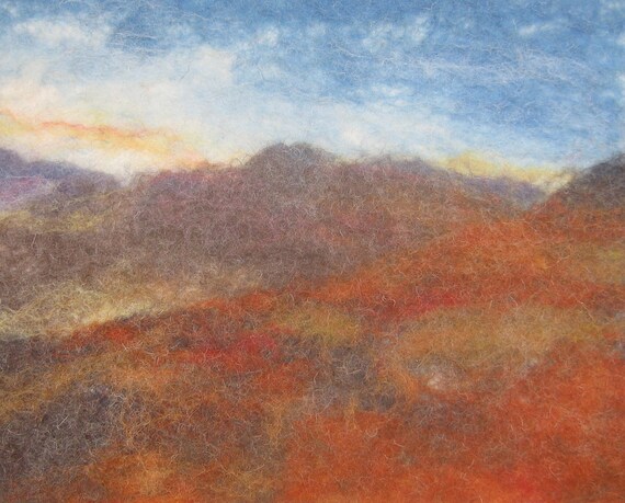 Fall Felt Landscape 'On The Edge' Win Hill from Derwent Edge, Derbyshire, England- autumn fall scene