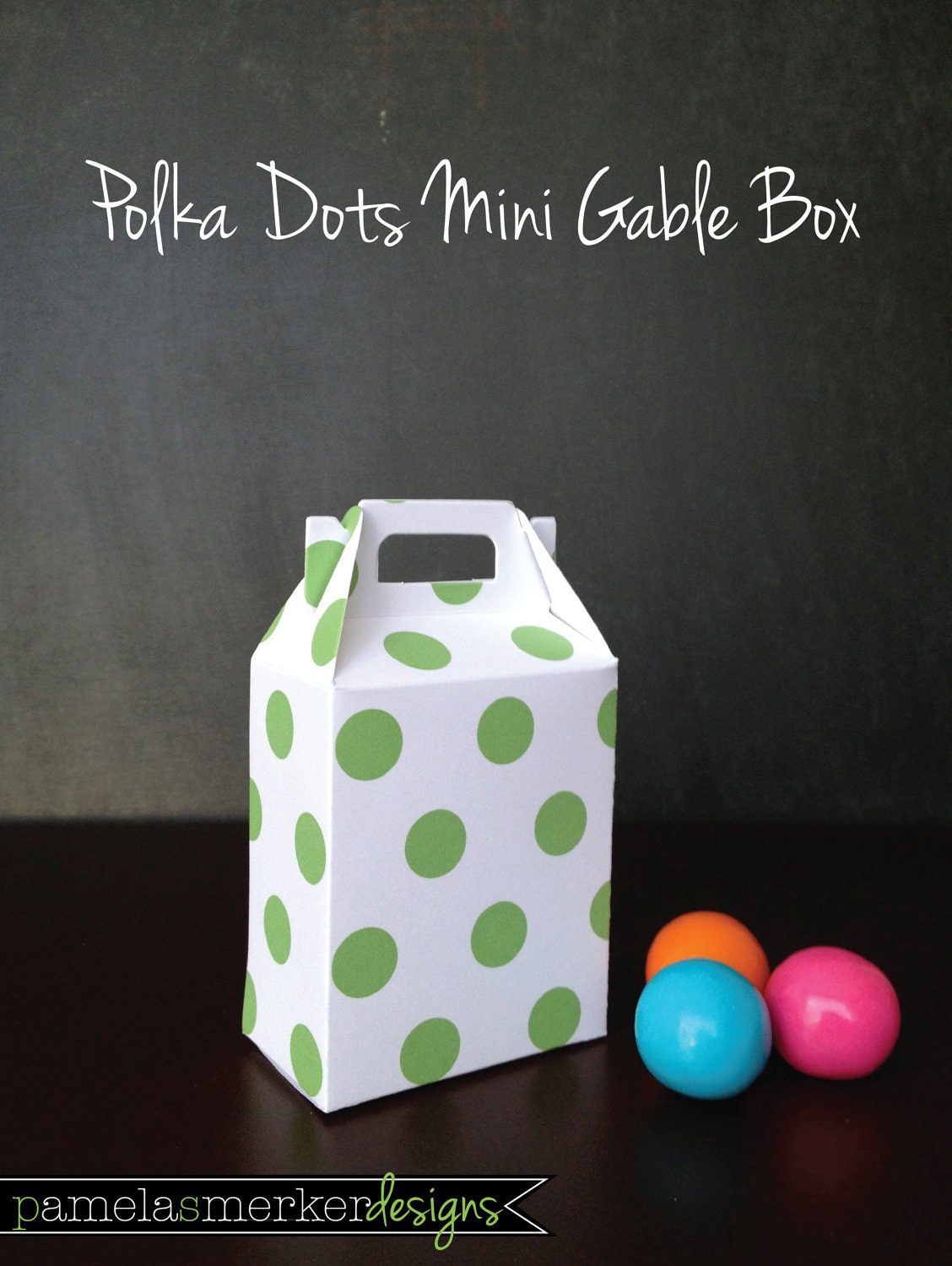 Pick a Color Polka Dots Mini Gable Favor Box