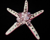 Hot Pink Swarovski Starfish Hair Clip