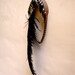 Ostrich black feather ,vintage multicolouerd brass beads headpiece