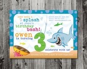 Pool Party / Beach Bash / Aquarium Party CUSTOM Printable birthday party invitation