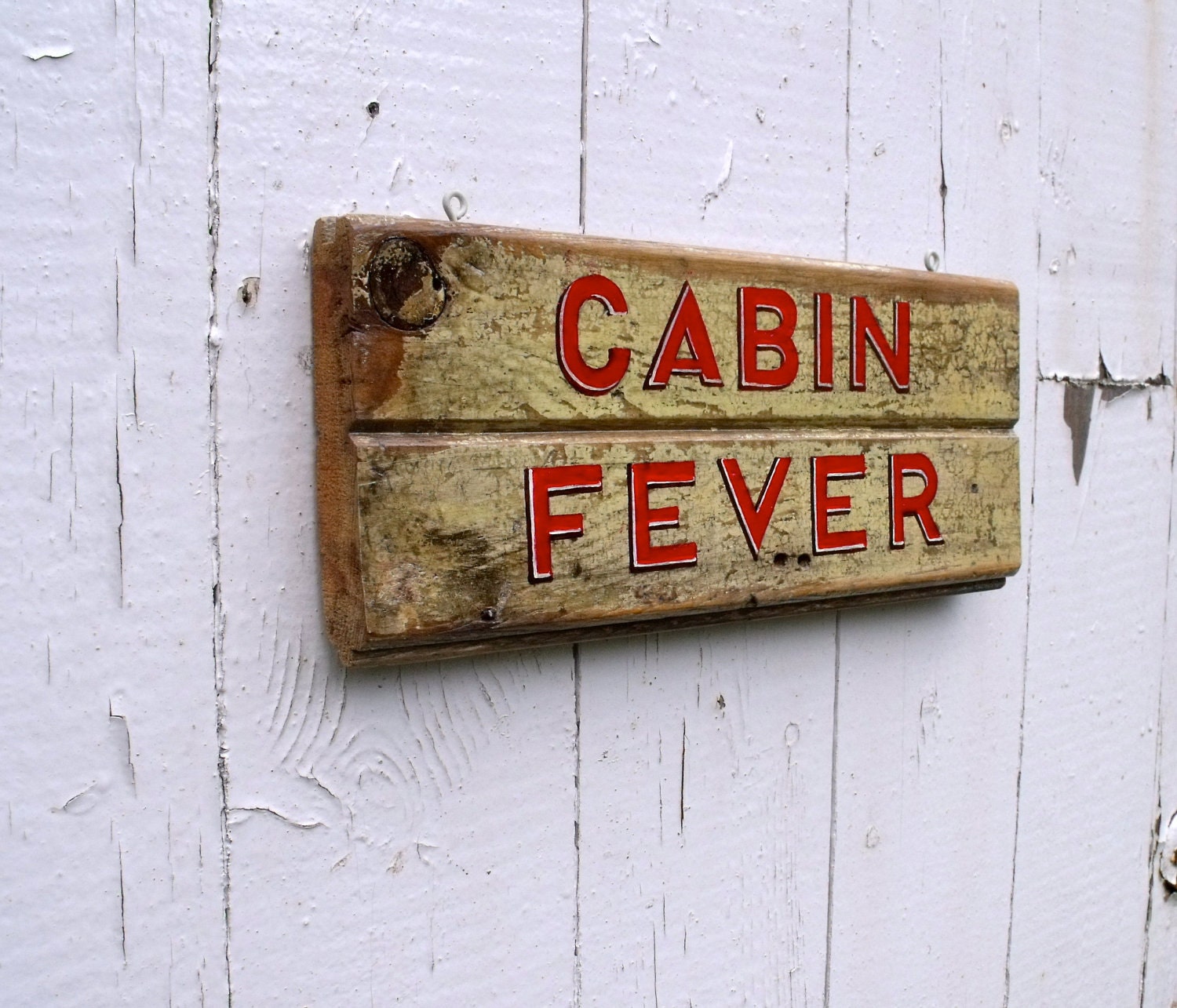 CABIN FEVER Hand Painted Sign - Reduced Price