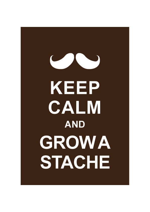 Keep Calm and Grow A Stache : Personalized custom color Wedding Birthday Anniversary Gift Children Decor Kids Home Decor - BUY 2 Get 1 Free