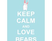 Keep Calm and Love Bears / polar bear - Personalized custom Wedding Birthday Anniversary Gift Children Kids Home Decor - BUY 2 Get 1 Free