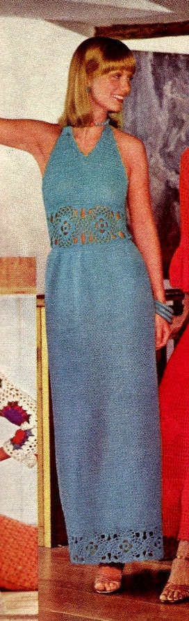 Blue Halter Maxi Dress
