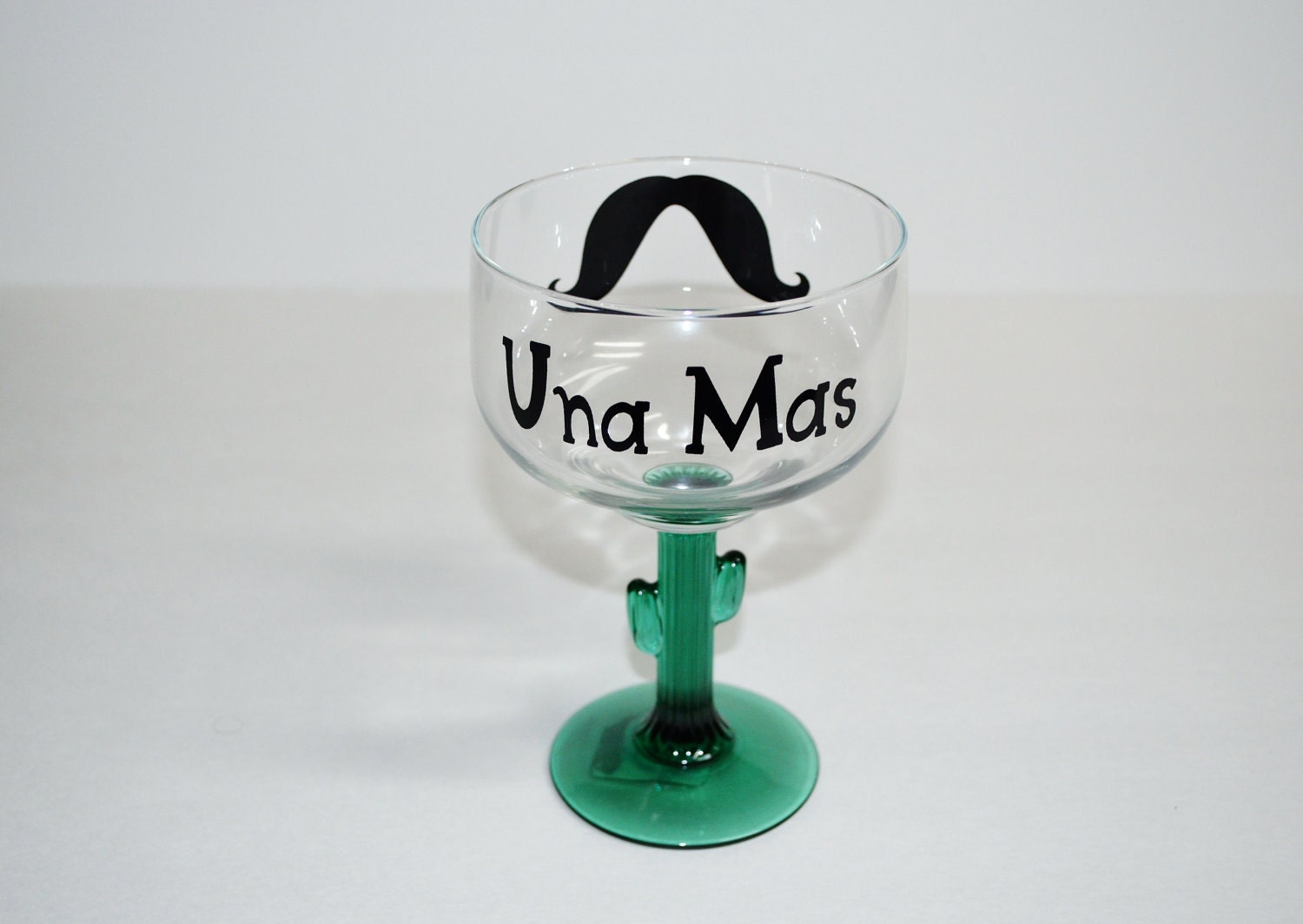 Fun and Festive Custom Margarita Glass with Mustache - Una Mas