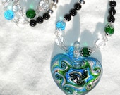 Black and White Swarovski Pearl Galactic Lava