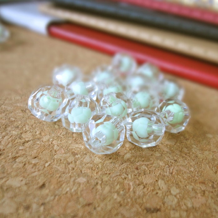 Mint Green Acrylic Rock Beads by TMDElements on Etsy