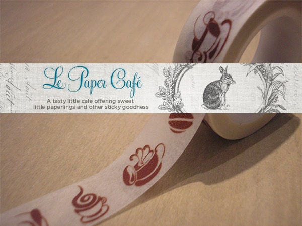 SALE - COFFEE LOVER Washi Tape - Decorative Journal Masking Tape - 15mm x 10m