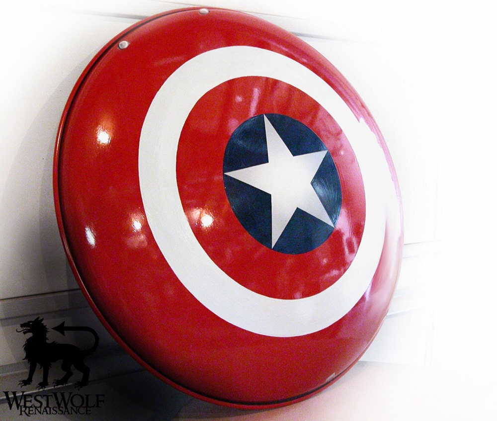 Hand-Crafted Steel Captain America Shield -- Full Size and Dished/Domed
