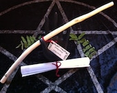Wooden Spruce Wand with a Quartz crystal point
