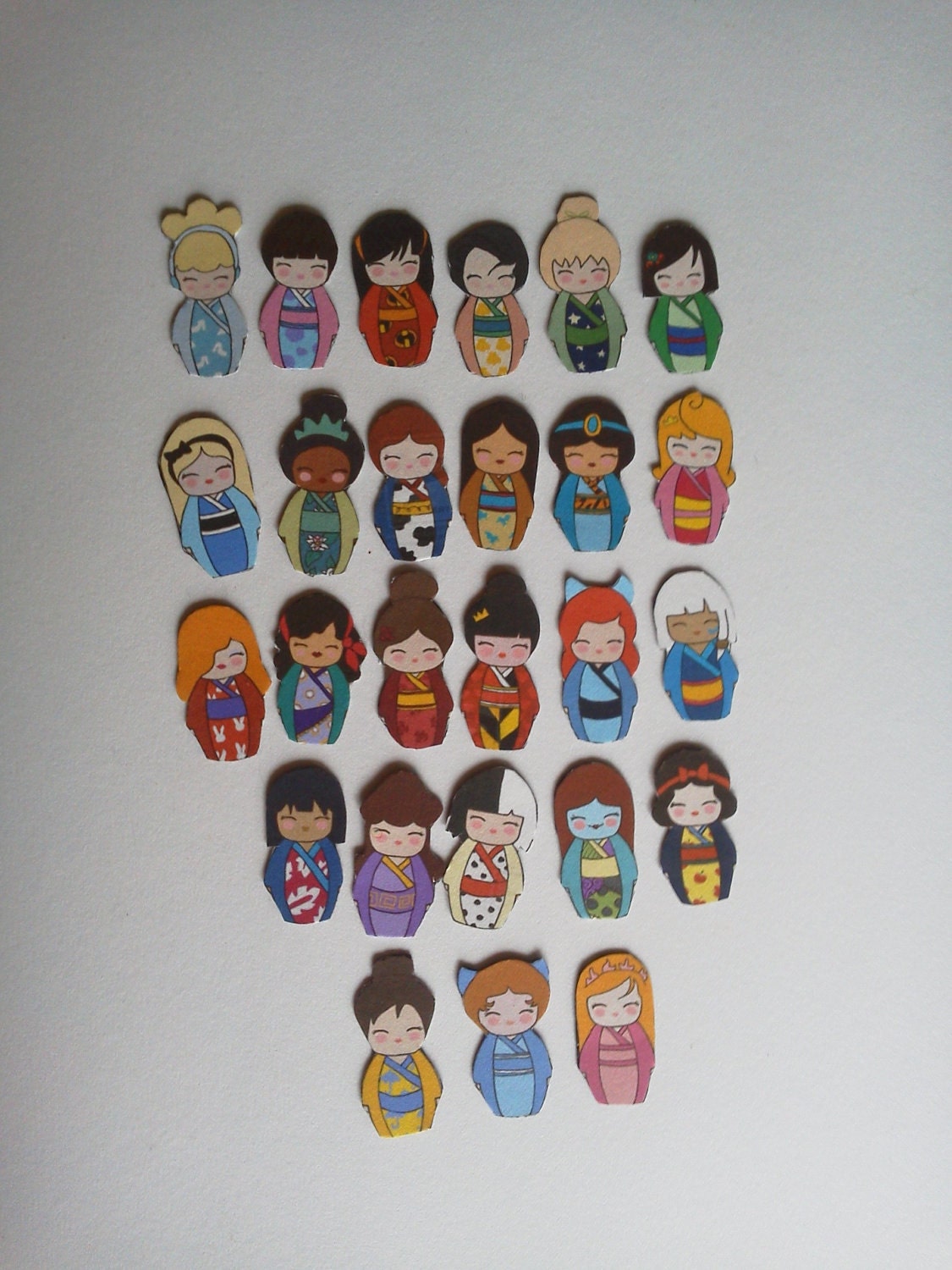 Disney Princess Kokeshi Magnet set