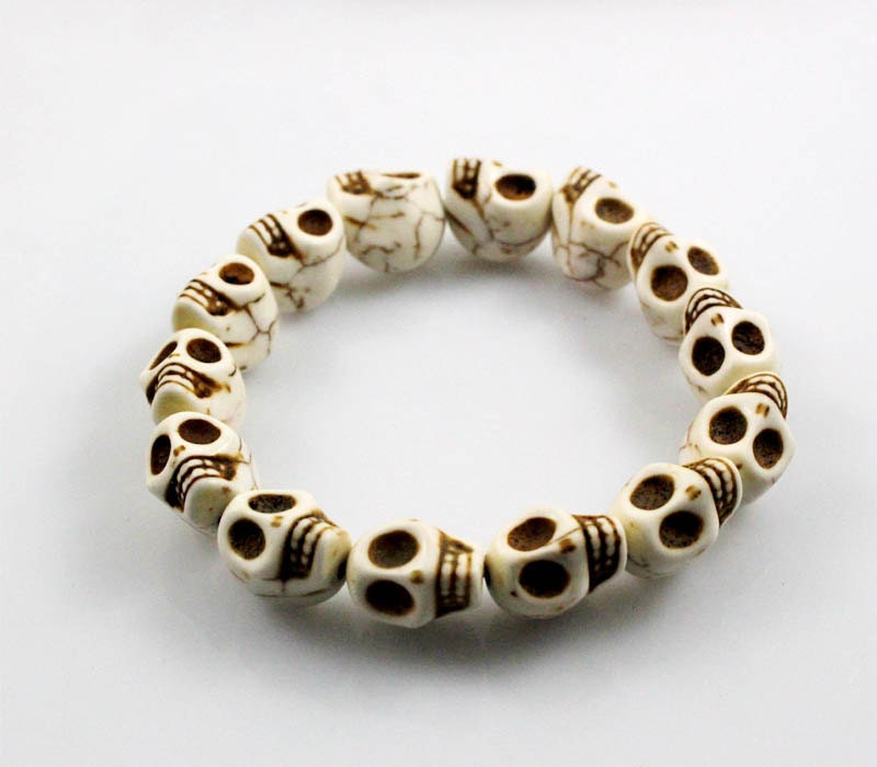 white Turquoise skull bracelet