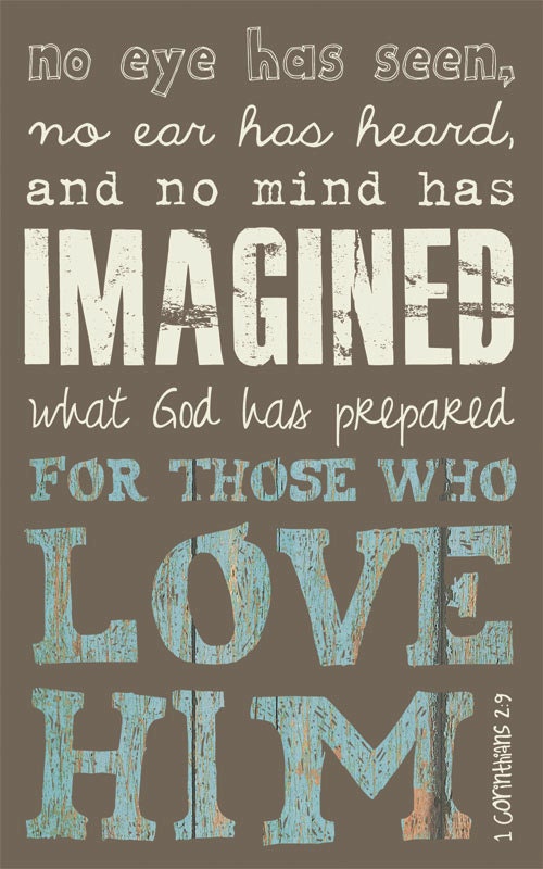 Scripture Art, Bible Verse Art, Faith Based Art, 1 Corinthians 2:9, 5x8 art print on wood