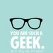 Geek Glasses You are MY GEEK modern print poster 8x10