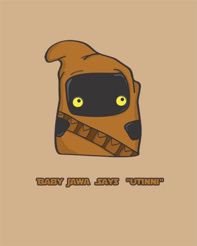Baby Jawa Nursery Art modern print poster 8x10