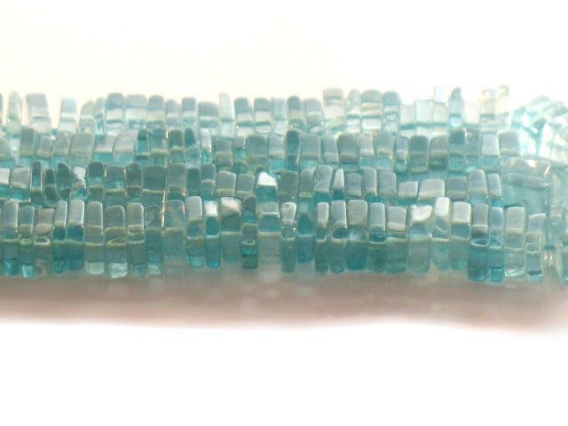 Blue Apatite Square Rondelle Beads 5mm AA Plus 8 Inch Strand Unique Gemstone For Handmade Jewelry Design