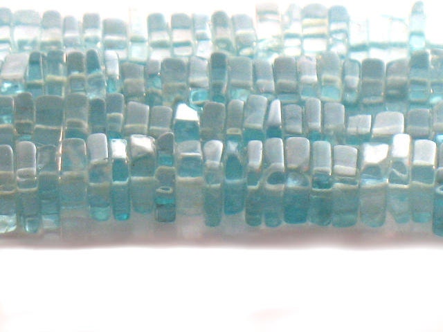 Blue Apatite Square Rondelle Beads 5mm AA Plus 8 Inch Strand Unique Gemstone For Handmade Jewelry Design