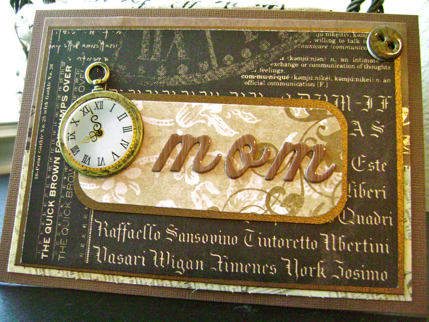 Time is Ephemeral Mother's Day Steampunk Card