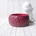 Victorian Gothic Dramatic Chic Deep Red Black  Lace Wooden Bracelet Bangle