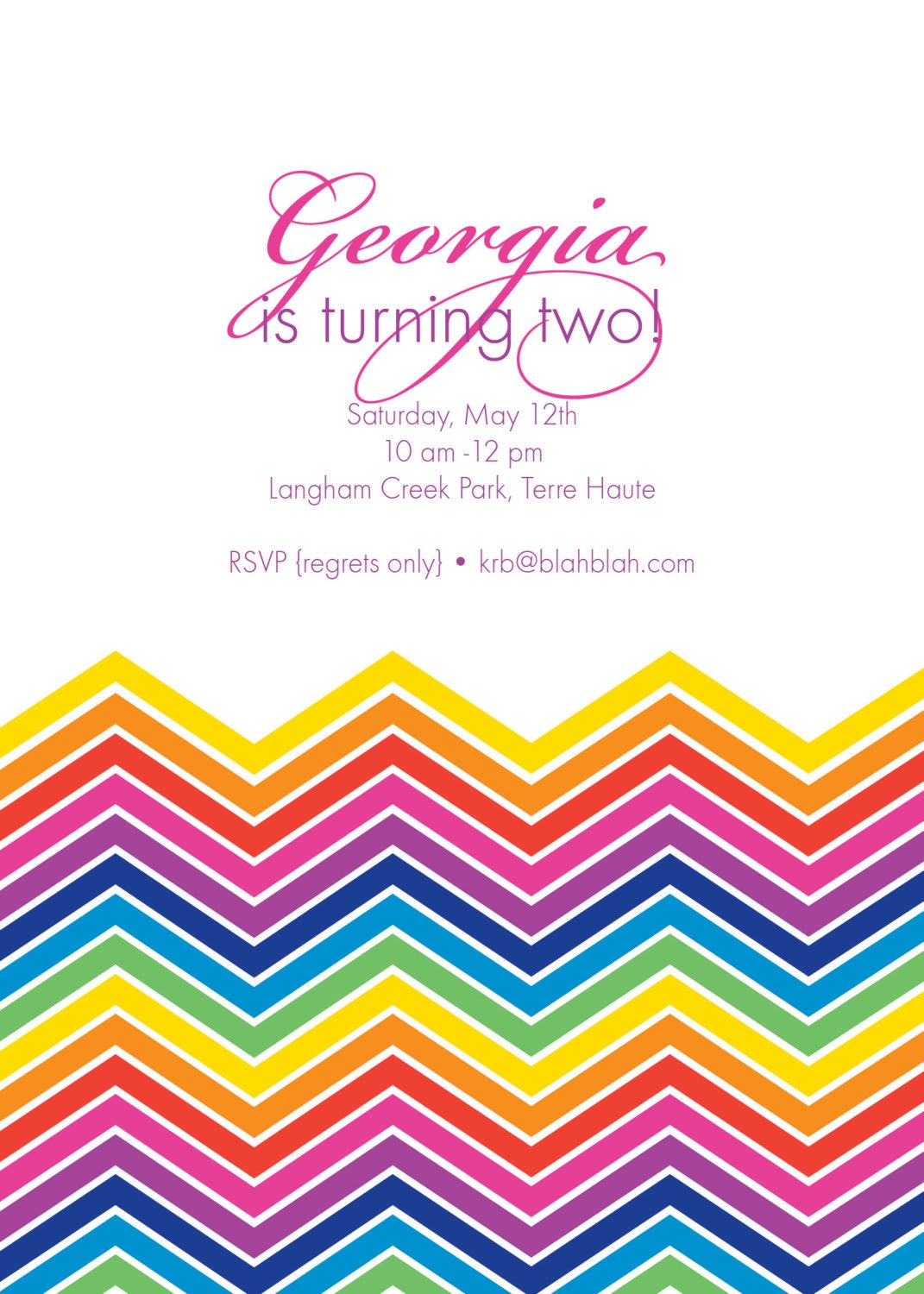 Custom Printable 5"x7" Rainbow Birthday Party Invitation