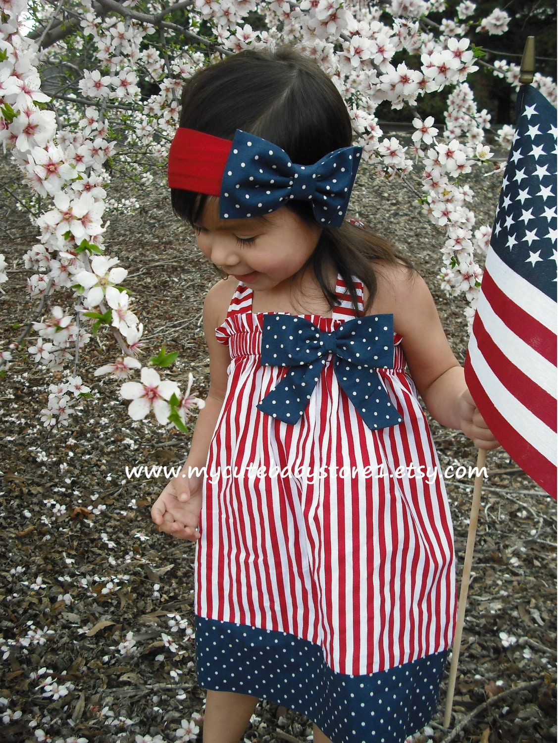 Beautiful Patriotic 4th of July Halter Dress