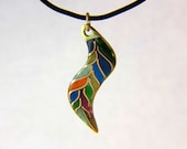 Enamel Leaf Pendant