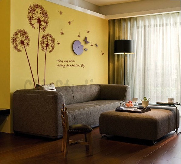 Dandelion Blowing in the wind-Dandelions Walll Decal Wall sticker Nursery Decal