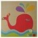 Pink Button Whale girls decor eco friendly collage on wood, 25x25,Wall Art, Nursery Art,Kids room art,kids wall art