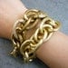 TWO TONE Large Chunky Gold & Bronze Entwined Rope Chain Bracelet