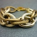 TWO TONE Large Chunky Gold & Bronze Entwined Rope Chain Bracelet