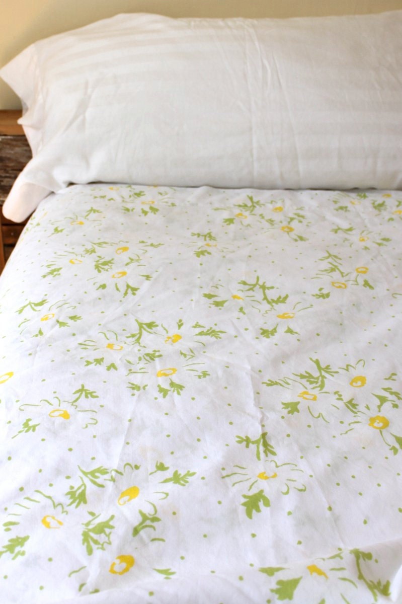Vintage Twin Flat Sheet - Daisy Floral
