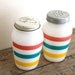 Vintage Salt and Pepper Shakers - Fire King Anchor Hocking Striped Milk Glass