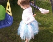 Childs Blue Organza Tutu Skirt UK, pixie cut for flower girl, fairy princess costume, birthday or dressing up, ready to ship