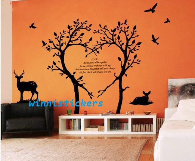 Vinyl Wall Decal Nature Design Tree Wall Decals Wall stickers Nursery wall decal wall art------LOVE TREE