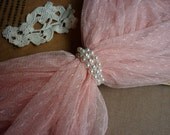 Lace Fabric Pink Dot Stretchy Soft Lace DIY Handmade 59'' width 1 yard