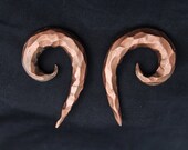 Custom Faux Hammered Polymer Clay Spiral Plugs