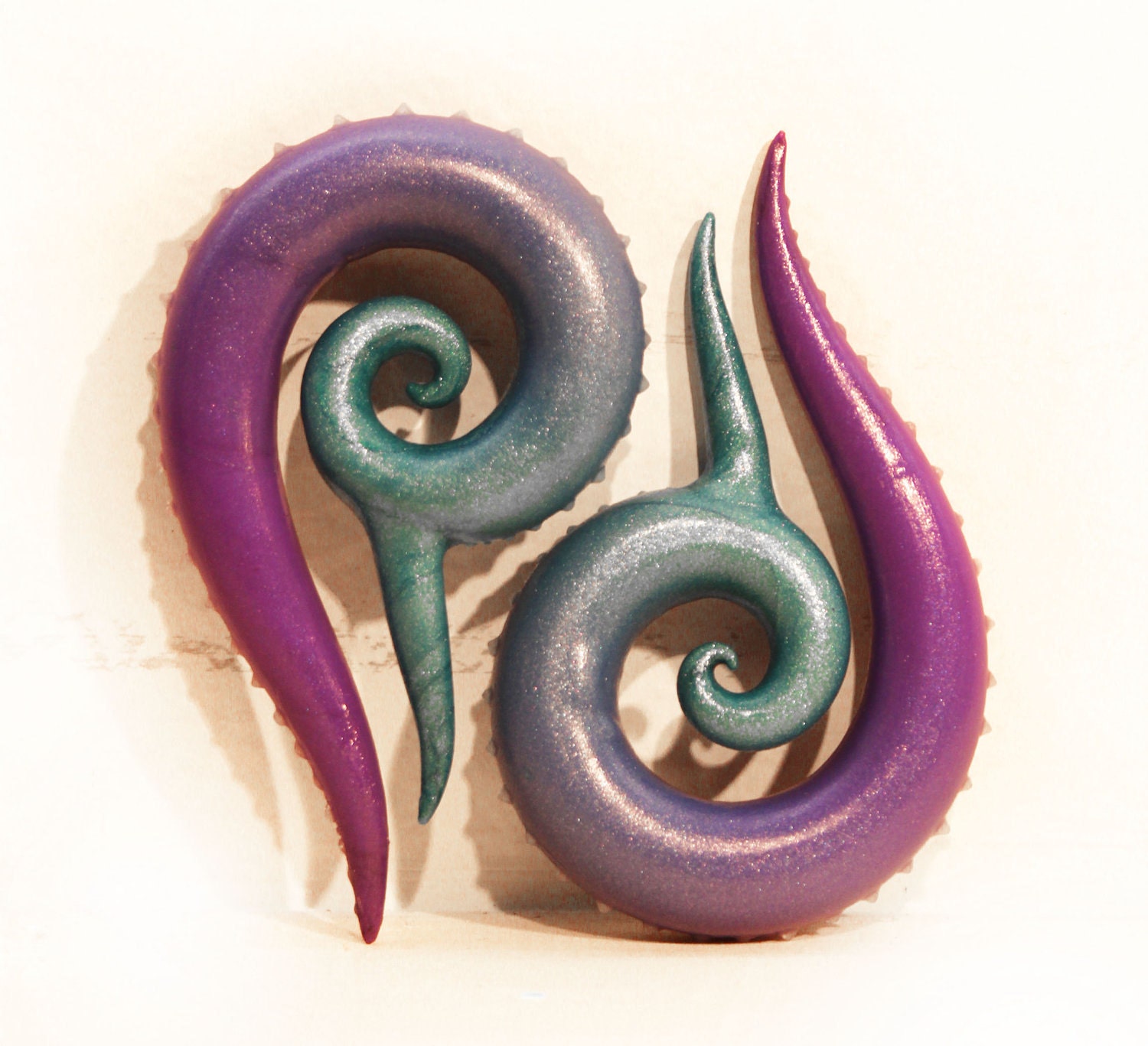 Custom Glow In The Dark Polymer Clay Spiral Plugs (Any Size, Any Color)