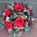 Rustic Wedding Bouquet, Woodland Bouquet, Woodland Wedding, Preserved Red Rose Bouquet, Pine Cone Bouquet, Pine Cone Wedding 116