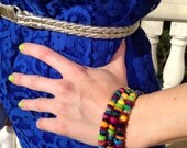 Multi-Colored Beaded Tribal Bracelet