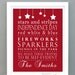 4th of July Wall Art - Independence Day Print Design- Custom Family Wall Art and Patriotic Decor (Red White Blue Theme)