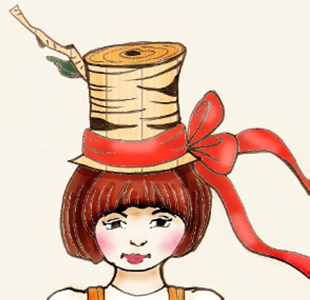 Kids Wall Art Fairy Tale Woodland Girl Red Mushroom 11x14 whimsical print illustration