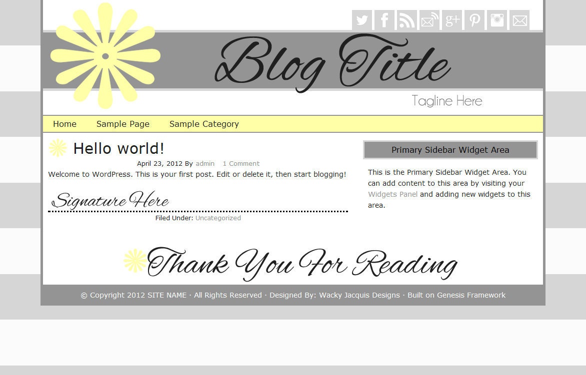 Wordpress Premade: Gray And Yellow