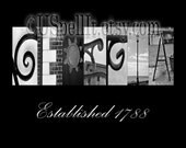 Georgia Alphabet Letter Photography year established 11x14 unframed FREE SHIPPING