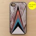 iPhone 4 case, iPhone 4s case - wood pattern, colourful triangles