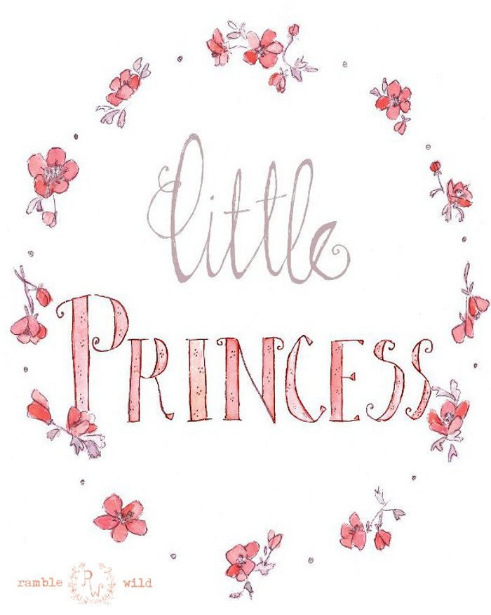 coral flower baby art--Little Princess -- 8x10 Art Print by Kit Chase