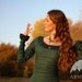 Medieval Renaissance Flax Linen Dress "Autumn Princess"