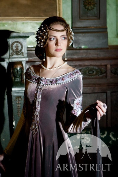 SALE Custom Size Renaissance Dress "Lady Rowena" exclusive velvet embroidered medieval gown