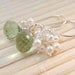Sage Green Quartz Pearl Earrings in Sterling Silver, Handmade Spring Summer Everyday